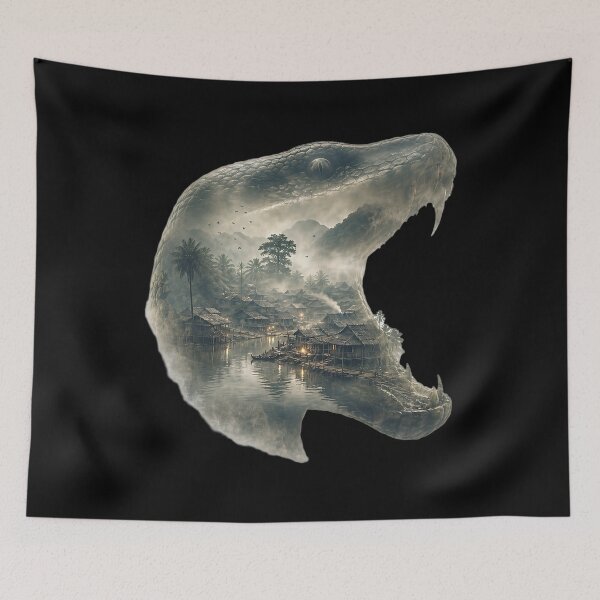 Item preview, Anaconda with village in its mouth designed and sold by ReneMM.