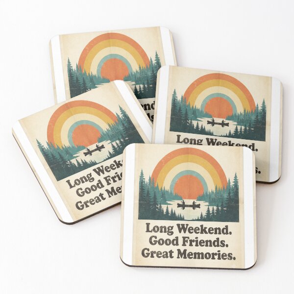 Item preview, Retro Long Weekend Good Friends Great Memories Vintage Sunset Camping designed and sold by InspiredCreatives.