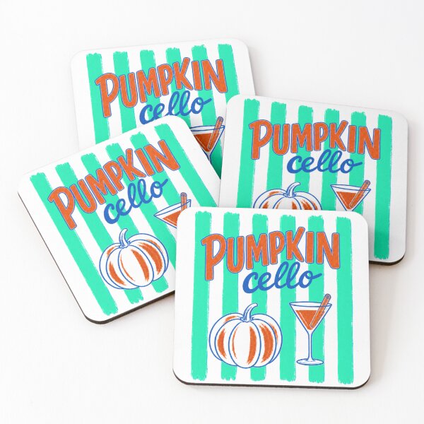Item preview, Pumpkincello | Retro 90's Fall Pumpkin Cocktail vertical Stripes Design - Limoncello parody designed and sold by SpookyShadesLab.