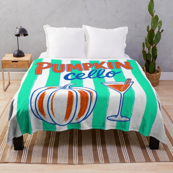 Item preview, Pumpkincello | Retro 90's Fall Pumpkin Cocktail vertical Stripes Design - Limoncello parody designed and sold by SpookyShadesLab.