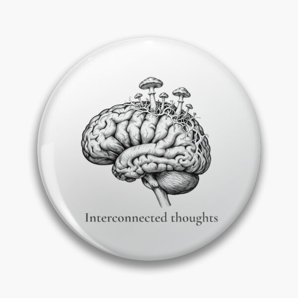 Item preview, Interconnected Thoughts Anatomical Brain Mushroom Sketch designed and sold by KindByNature.