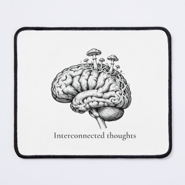 Item preview, Interconnected Thoughts Anatomical Brain Mushroom Sketch designed and sold by KindByNature.