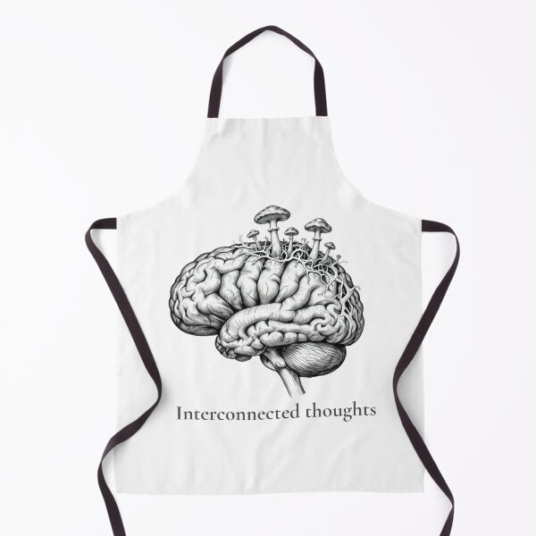 Item preview, Interconnected Thoughts Anatomical Brain Mushroom Sketch designed and sold by KindByNature.