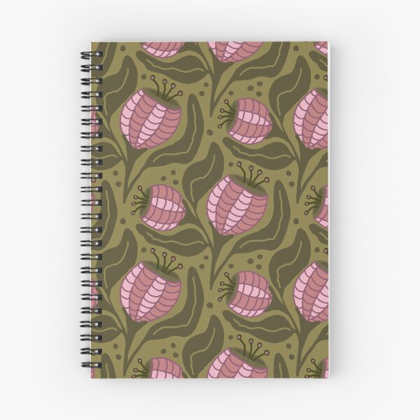 Item preview, Green Seed Pod Floral Pattern | Folk Art Botanical Flower Seamless Repeat | Cottagecore Fabric Wallpaper Design designed and sold by hayleyhackler.