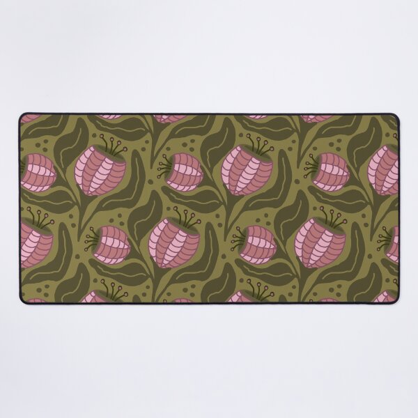 Item preview, Green Seed Pod Floral Pattern | Folk Art Botanical Flower Seamless Repeat | Cottagecore Fabric Wallpaper Design designed and sold by hayleyhackler.