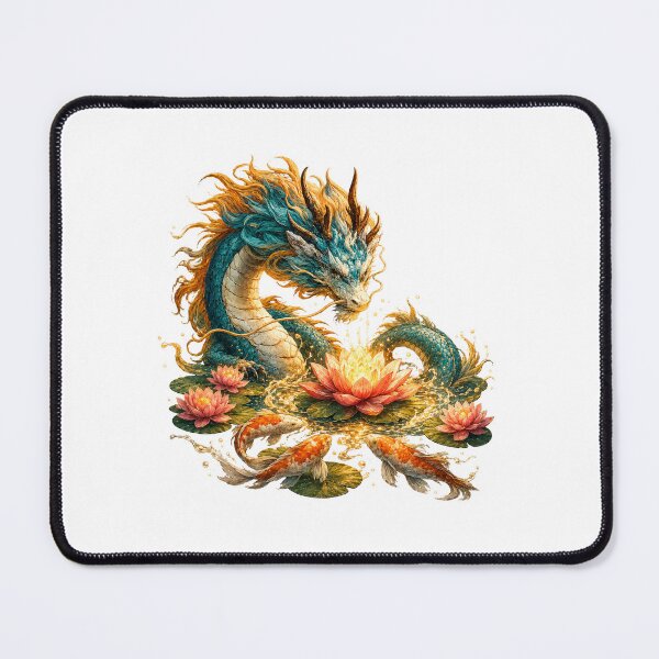 Item preview, Celestial Dragon Koi Lotus Art designed and sold by Mosslume Studio.