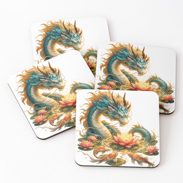 Item preview, Celestial Dragon Koi Lotus Art designed and sold by Mosslume Studio.