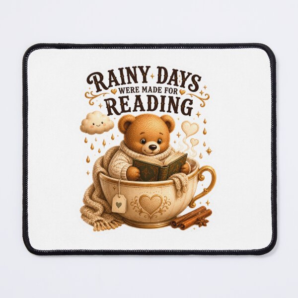 Item preview, Rainy Days Were Made For Reading Teddy Bear Sticker designed and sold by DreamTags Studio.