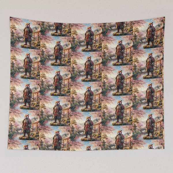 Item preview, Samurai Red Panda – Mystical Garden Art designed and sold by Dogandesighn.