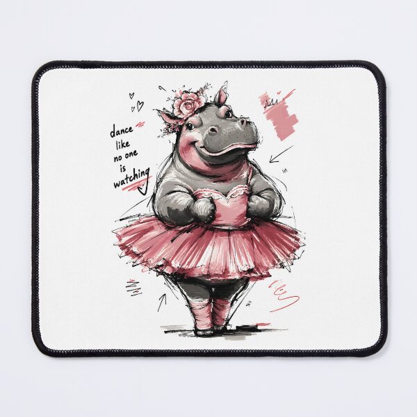 Item preview, Dance Like No One is Watching Cute Ballet Hippo – Hand-Drawn Art designed and sold by RamyGallery.