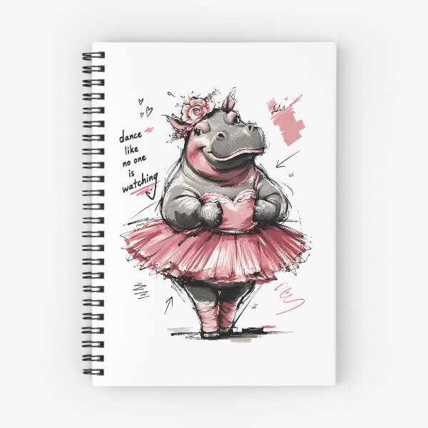 Item preview, Dance Like No One is Watching Cute Ballet Hippo – Hand-Drawn Art designed and sold by RamyGallery.