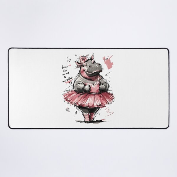 Item preview, Dance Like No One is Watching Cute Ballet Hippo – Hand-Drawn Art designed and sold by RamyGallery.