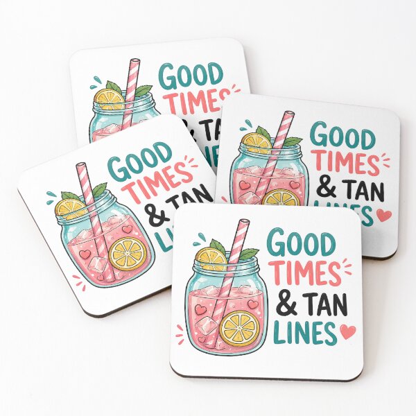 Item preview, Good Times & Tan Lines | Summer Drink Quote | Beach Vacation Aesthetic designed and sold by RidaSalArt.
