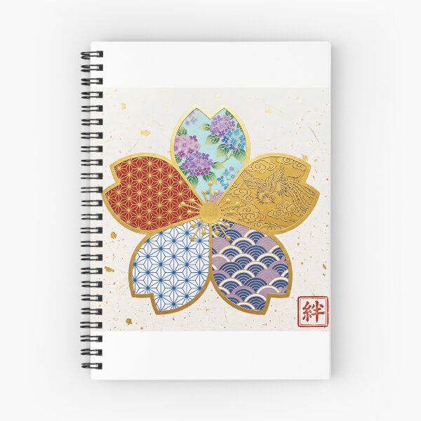 Item preview, Kizuna — Japanese Cherry Blossom Crest Art Print | Hydrangea & Phoenix Kamon Pattern designed and sold by KimonoKotoba.