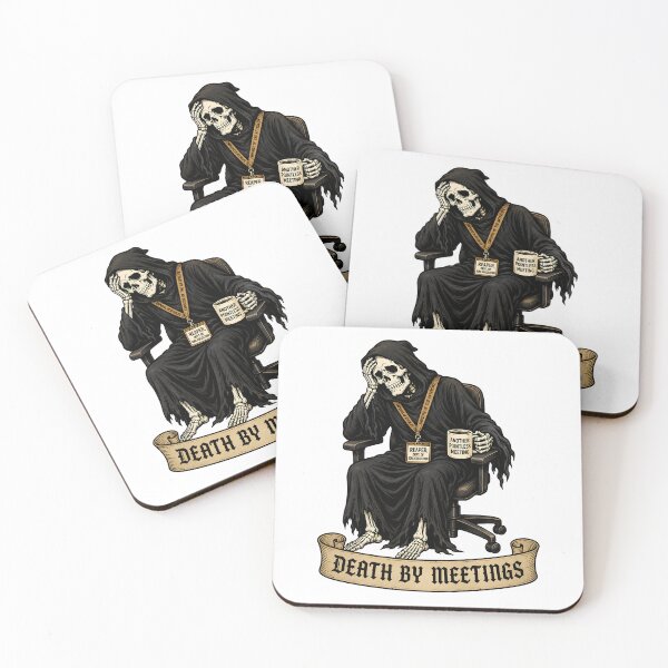 Item preview, Death by Meetings Funny Grim Reaper Office Corporate Gothic Design designed and sold by Martin's_Design.
