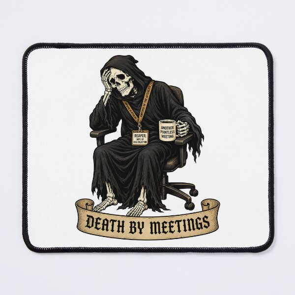 Item preview, Death by Meetings Funny Grim Reaper Office Corporate Gothic Design designed and sold by Martin's_Design.