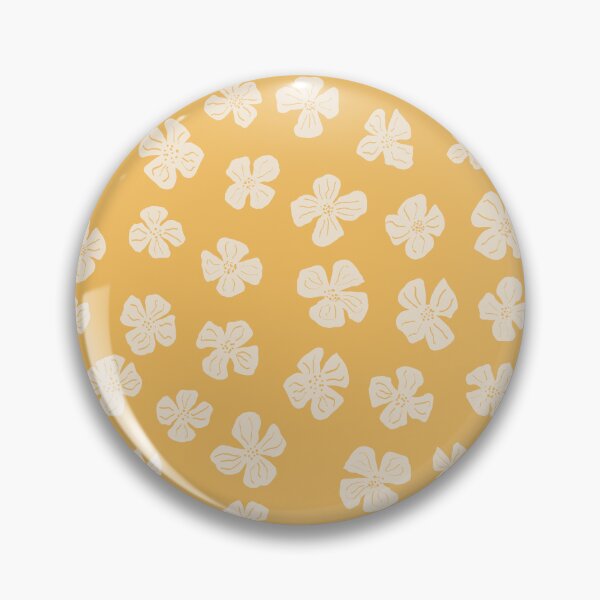 Item preview, Estampado floral retro de flores silvestres | Flores de pradera color crema sobre fondo amarillo designed and sold by hayleyhackler.