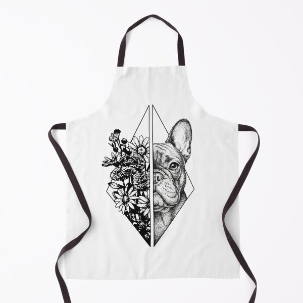 Item preview, French Bulldog Floral Geometric Line Art | Minimalist Dotwork Dog Illustration designed and sold by shallia.