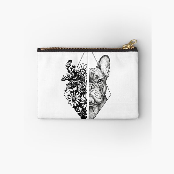 Item preview, French Bulldog Floral Geometric Line Art | Minimalist Dotwork Dog Illustration designed and sold by shallia.
