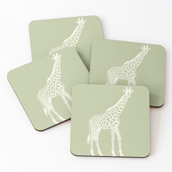 Item preview, Cream Monochrome Giraffe on Sage Green Scandinavian Style Animal Illustration designed and sold by Nasdigitalart.