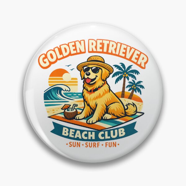 Item preview, Golden Retriever Beach Club Retro Vacation Dog Sunglasses Summer Humor  designed and sold by Artycom.