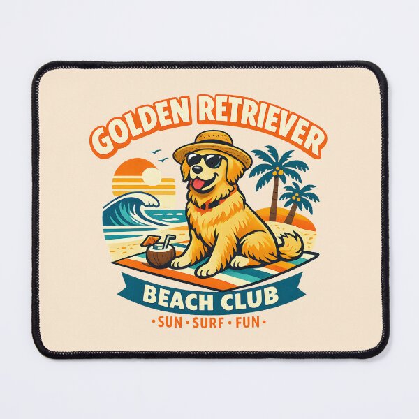 Item preview, Golden Retriever Beach Club Retro Vacation Dog Sunglasses Summer Humor  designed and sold by Artycom.