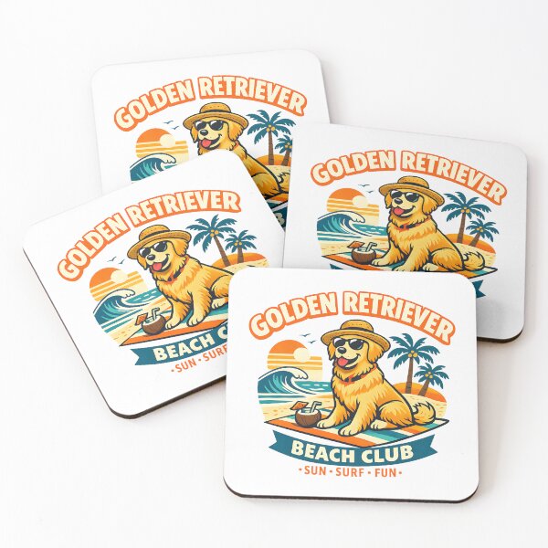 Item preview, Golden Retriever Beach Club Retro Vacation Dog Sunglasses Summer Humor  designed and sold by Artycom.