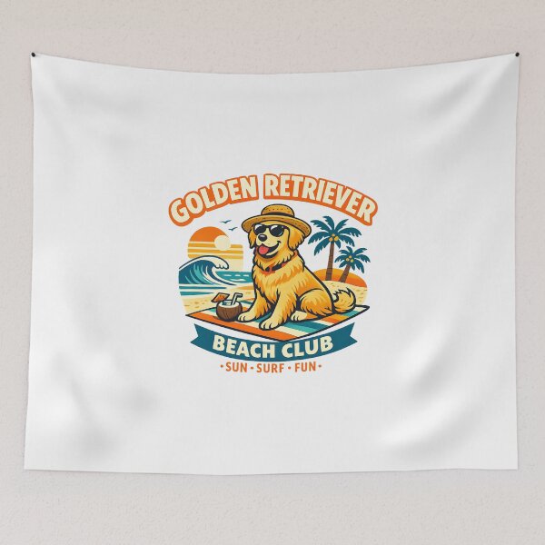 Item preview, Golden Retriever Beach Club Retro Vacation Dog Sunglasses Summer Humor  designed and sold by Artycom.