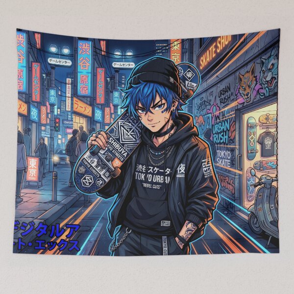 Item preview, Shibuya Streetwear Anime Skater Boy Tokyo Urban Culture designed and sold by DigitalArtx-com.