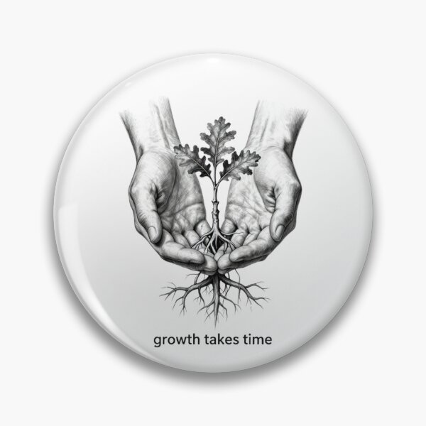 Item preview, Growth Takes Time Anatomical Hands Tree Sprout Sketch designed and sold by KindByNature.