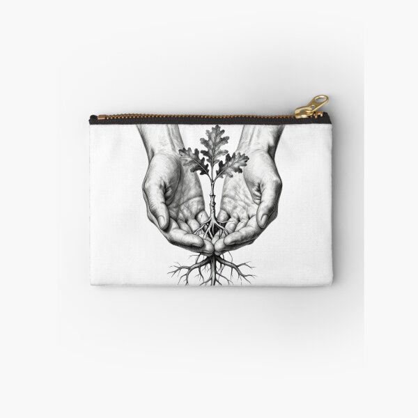Item preview, Growth Takes Time Anatomical Hands Tree Sprout Sketch designed and sold by KindByNature.