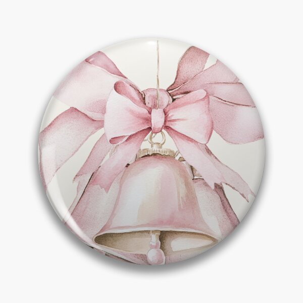 Item preview, Vintage Pink Christmas Bells | Merry Christmas Watercolor Holiday Card designed and sold by lisa-diver.