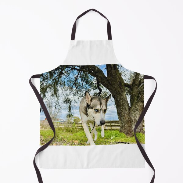 Item preview, Florida Paws - Dark Gray and Tan Husky Walking Under Tree - Striking Heterochromia Portrait designed and sold by QuietBloomDHS.