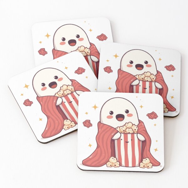 Item preview, Cozy Ghost Movie Night Sticker | Adorable Kawaii Halloween Design designed and sold by Stylestickers55.