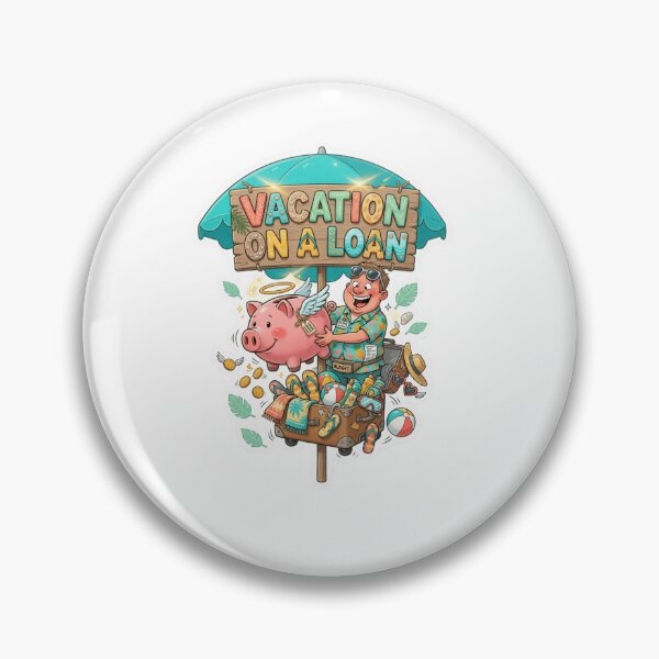 Item preview, Vacation On A Loan Funny Travel Sticker designed and sold by Imaginarium of Chaos falcon88 .