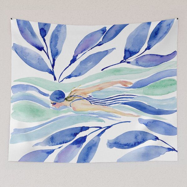 Item preview, Watercolor swimmer  designed and sold by Ramona-Gliga.