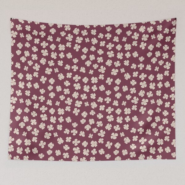 Item preview, Retro Wildflower Floral Pattern | Cream Meadow Flowers on mauve designed and sold by hayleyhackler.