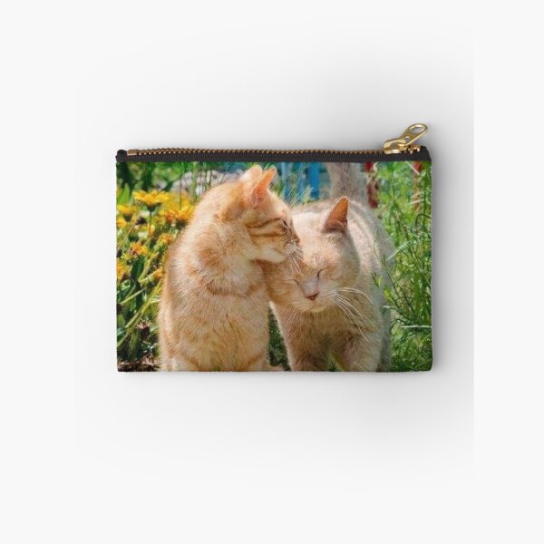 Item preview, Two Loving Cats in a Sunny Garden – Heartwarming Feline Friendship | Cute Nature Cat Wall Art designed and sold by Jesus-istheway.