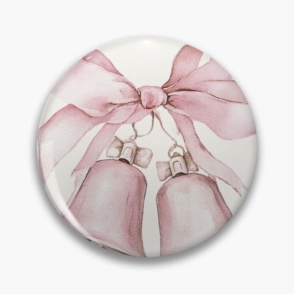 Item preview, Vintage Pink Christmas Bells Card | Elegant Watercolor Holiday Greeting Card designed and sold by lisa-diver.