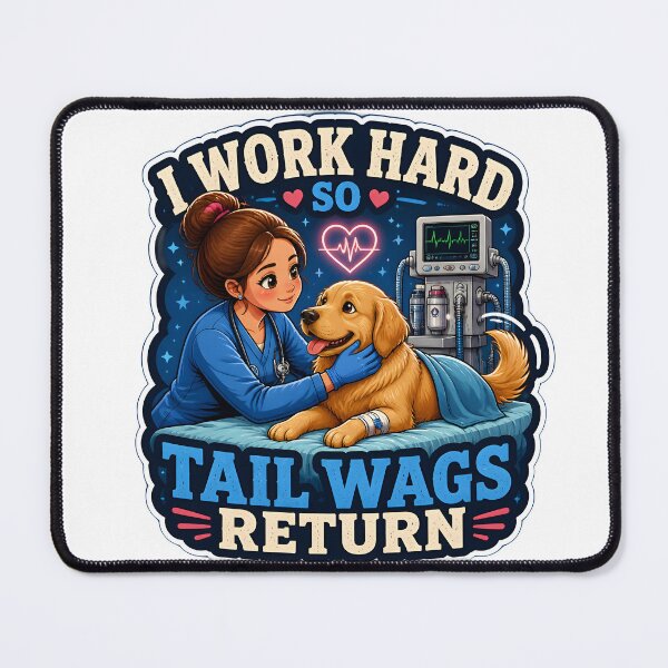 Item preview, I Work Hard So Tail Wags Return – Veterinary Anesthesiologist Dog Lover Gift designed and sold by Bettybee00.