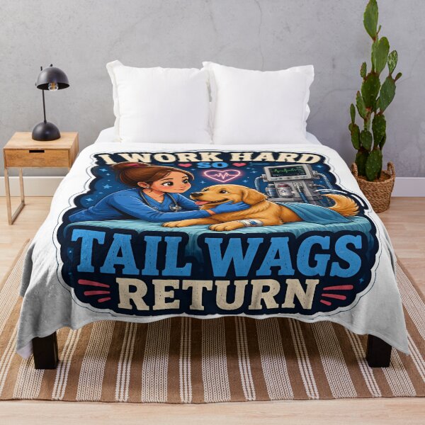 Item preview, I Work Hard So Tail Wags Return – Veterinary Anesthesiologist Dog Lover Gift designed and sold by Bettybee00.