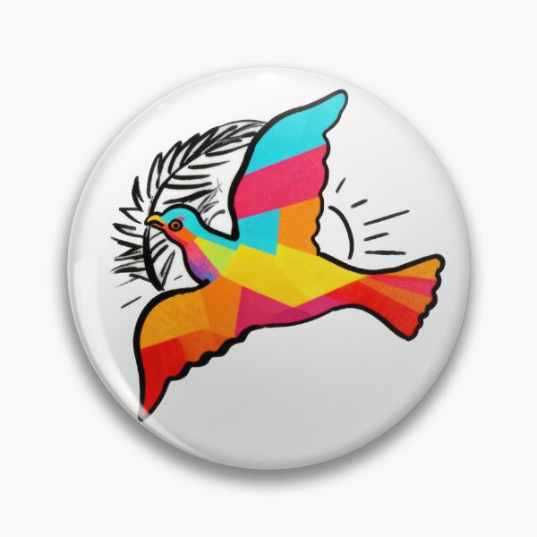 Item preview, Peace Dove Rainbow poly quilt-like patchwork  designed and sold by Art Cards Cache.
