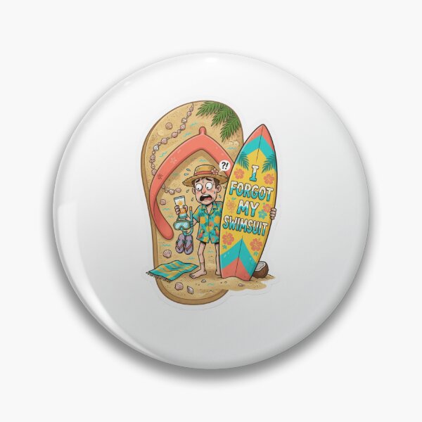 Item preview, I Forgot My Swimsuit Funny Beach Sticker designed and sold by Imaginarium of Chaos falcon88 .