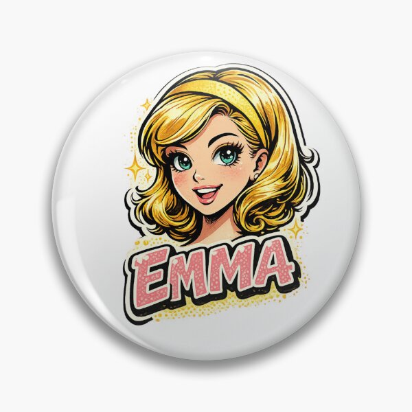 Item preview, Emma – Cute Girl Name Mascot designed and sold by AlexLineArt.