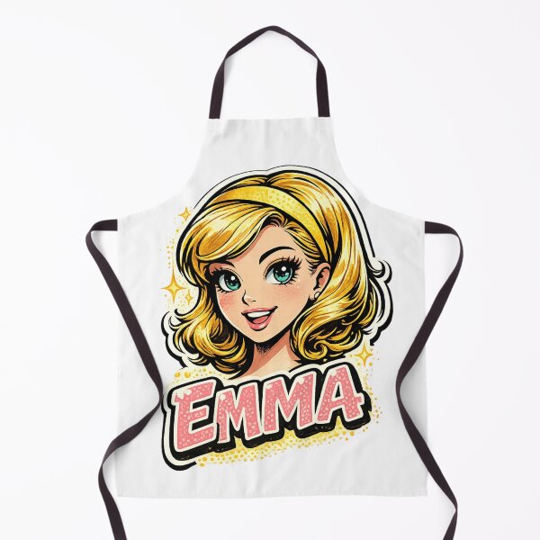 Item preview, Emma – Cute Girl Name Mascot designed and sold by AlexLineArt.