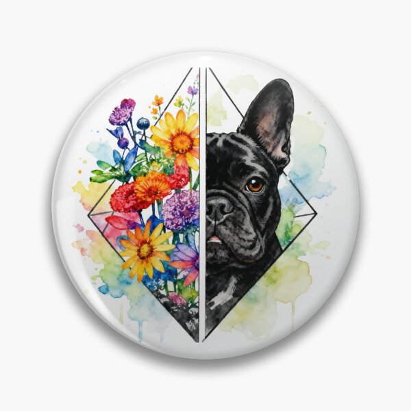 Item preview, Floral French Bulldog Botanical Dotwork Dog Art designed and sold by shallia.