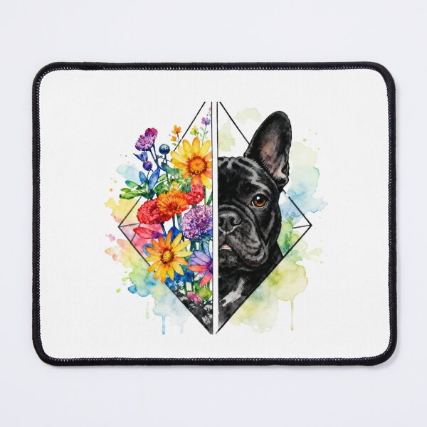 Item preview, Floral French Bulldog Botanical Dotwork Dog Art designed and sold by shallia.
