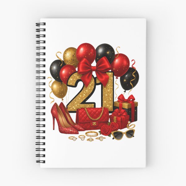 Item preview, 21st Birthday Red Gold Balloons  designed and sold by DigiAngDesigns.