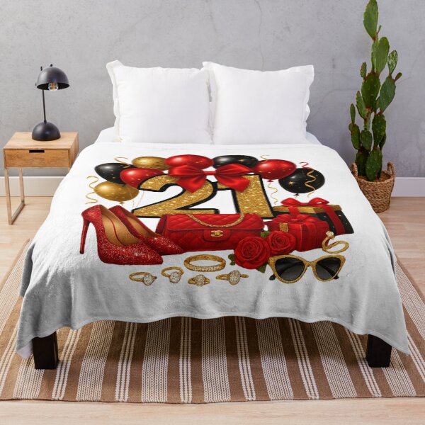 Item preview, 21st Birthday Red Gold Balloons designed and sold by DigiAngDesigns.