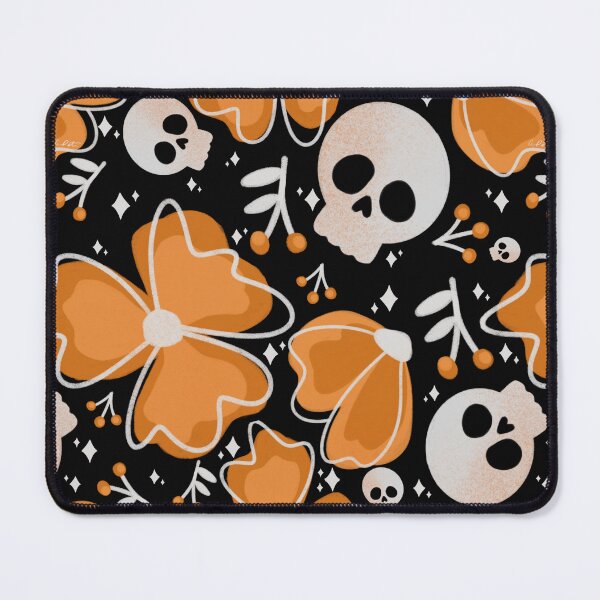 Item preview, Skulls and Stars in Wildflower Meadow in Orange designed and sold by studioaudrea.